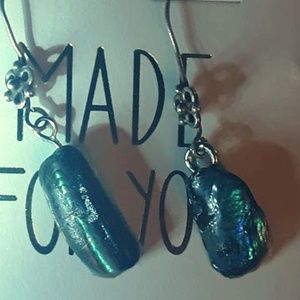Vintage Abalone & Silver Earrings